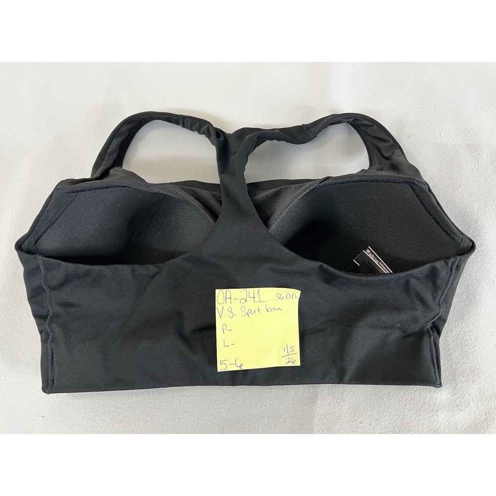 Victoria's Secret‎ 36DD Sport Bra Black Wireless Padded Racerback Pullover Gym - Picture 10 of 10